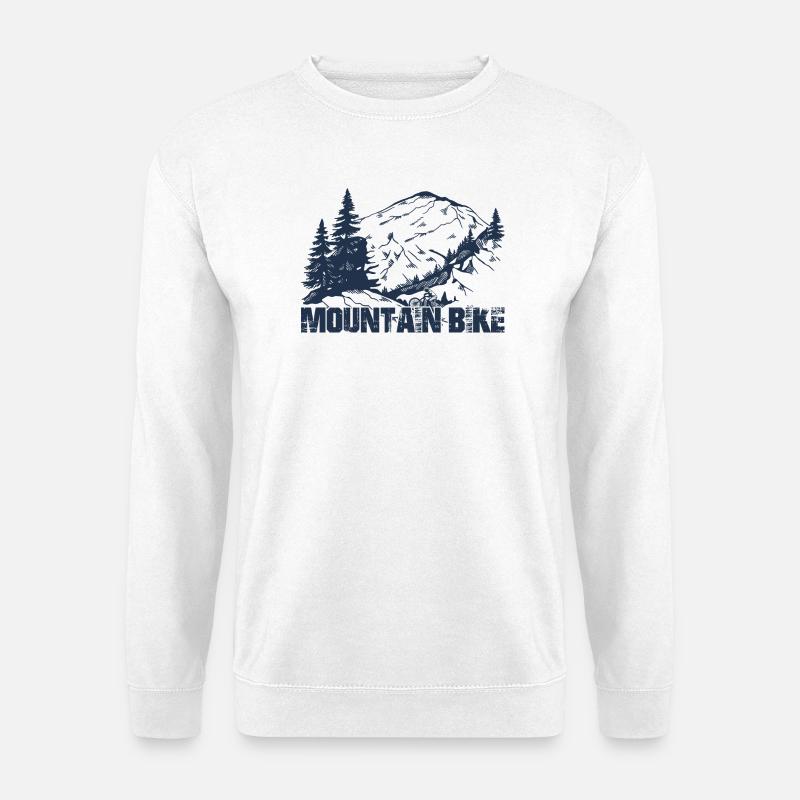 Mountainbike Summit Silhouette - Unisex Pullover - Weiß