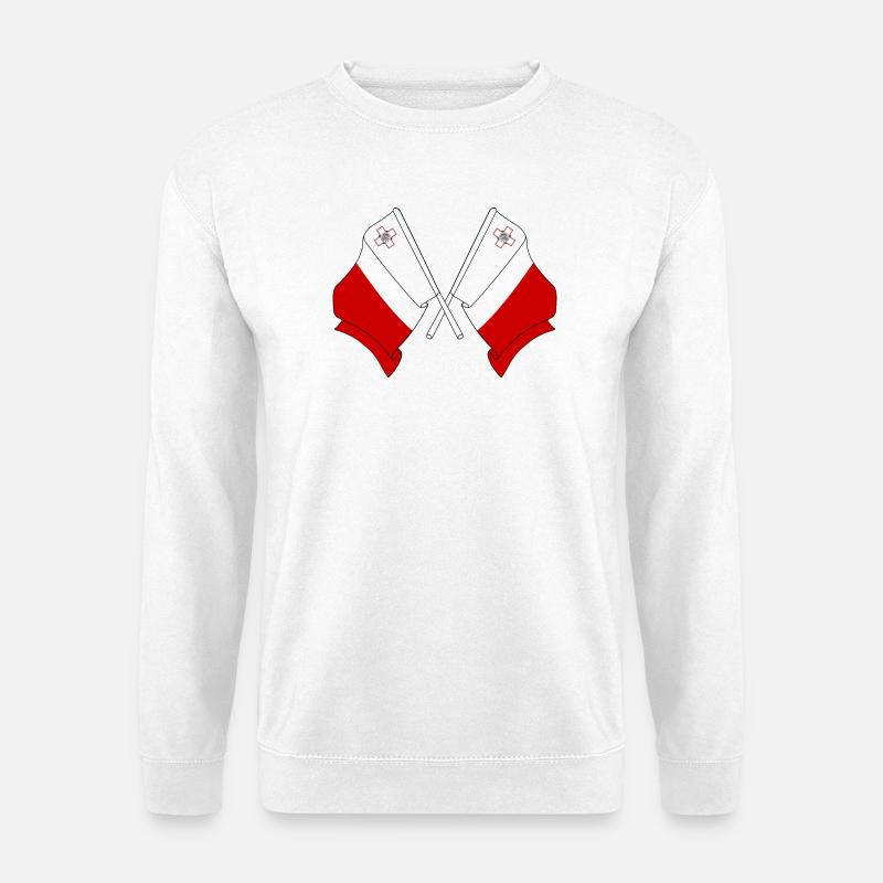 Deux drapeaux Malte - Sweat-shirt Unisexe - blanc