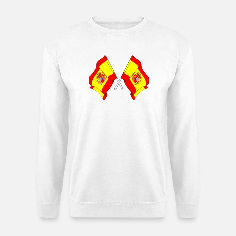 Zwei Flaggen Spanien - Unisex Pullover - Weiß
