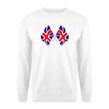 Zwei Flaggen Großbritannien - Unisex Pullover - Weiß - Vorne
