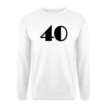40. 40 ANS. 40e ANNIVERSAIRE. ANNIVERSAIRE 40 ANS. - Sweat-shirt Unisexe - blanc - Devant
