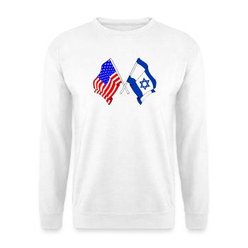 Drapeau des États-Unis et drapeau d’Israël - Sweat-shirt Unisexe - blanc - Devant