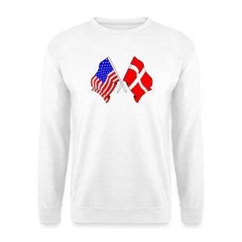 Flag USA and flag Denmark - Unisex Sweatshirt - white - Front
