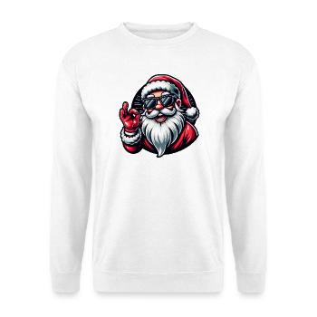 Weihnachtsmann mit Sonnenbrille Xmas Kostüm - Unisex Pullover - Weiß - Vorne