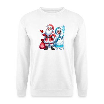 Ded Moroz Snegurotschka russischer Weihnachtsmann - Unisex Pullover - Weiß - Vorne