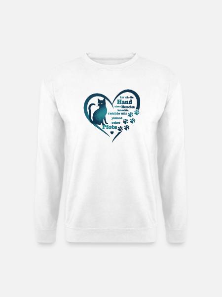 Katzen und Menschen - Unisex Pullover - Weiß