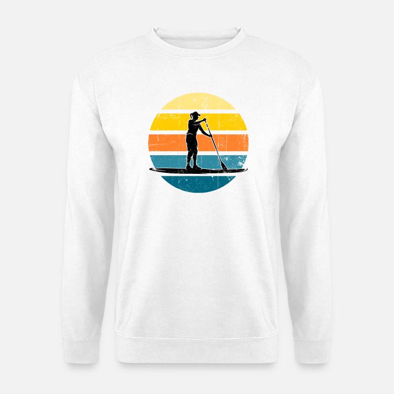 Sunset Paddleboard Silhouette - Unisex Pullover - Weiß