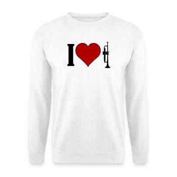 I ♥️ TRUMPET | Ich liebe Trompete - Unisex Pullover - Weiß - Vorne