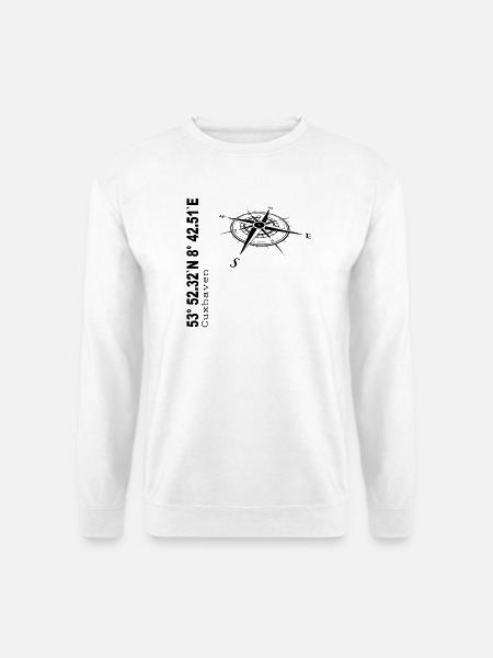 Koordinaten Cuxhaven - Unisex Pullover - Weiß
