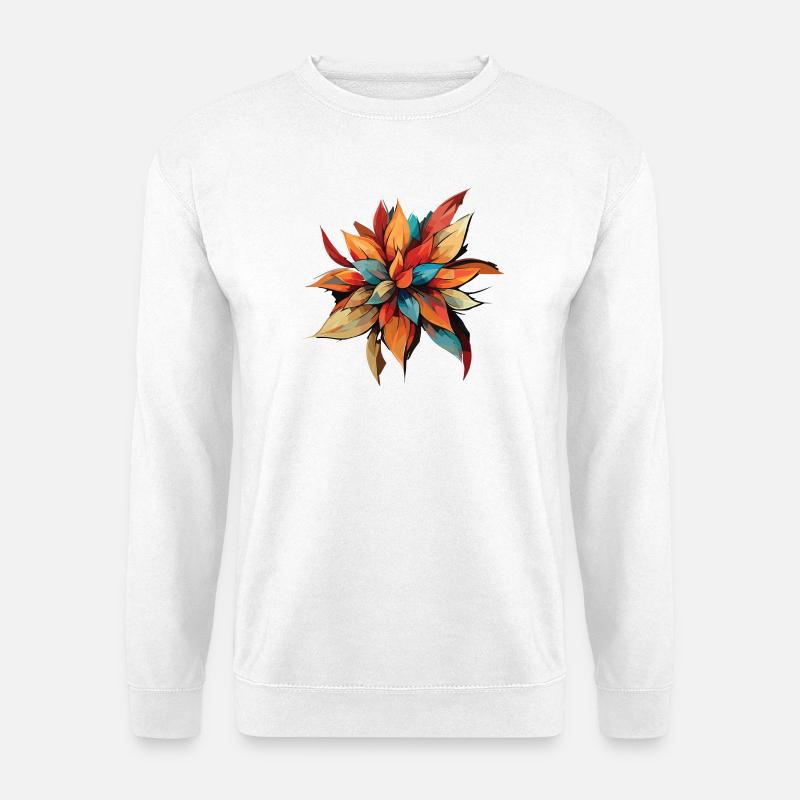 Prismatischer Herbst-Blumenstoß - Unisex Pullover - Weiß
