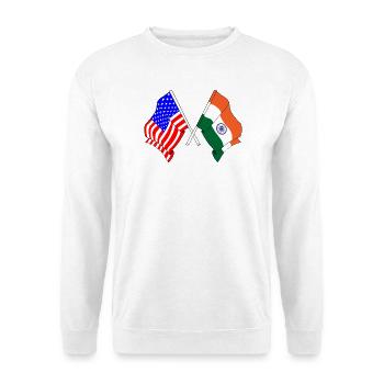 Drapeau des États-Unis et drapeau de l’Inde - Sweat-shirt Unisexe - blanc - Devant