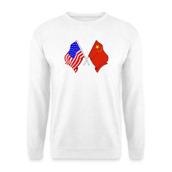 Drapeau des États-Unis et drapeau de la Chine - Sweat-shirt Unisexe - blanc - Devant