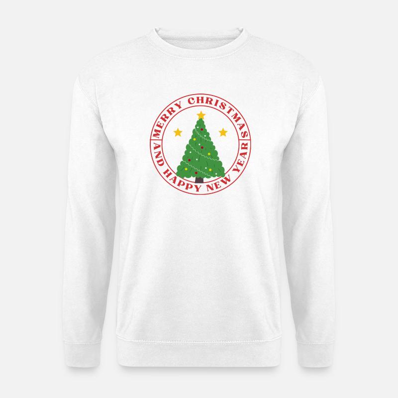 Festlicher runder Weihnachtsbaum - Unisex Pullover - Weiß
