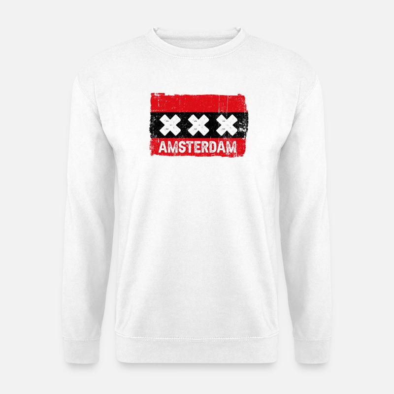Amsterdam X Graffiti Grunge - Unisex Pullover - Weiß