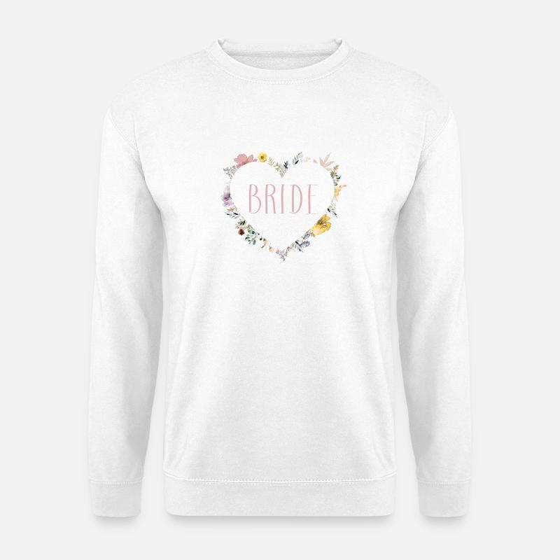 Team Bride! Herz-Blumen, personalisierbar - Unisex Pullover - Weiß