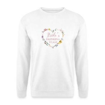 L’équipe de beuverie de la mariée ! Fleurs de coeur - Sweat-shirt Unisexe - blanc - Devant