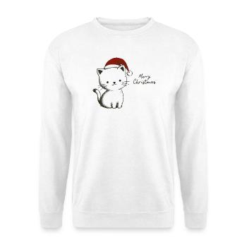 Weihnachtskätzchen - Festliche Reinheit - Unisex Pullover - Weiß - Vorne