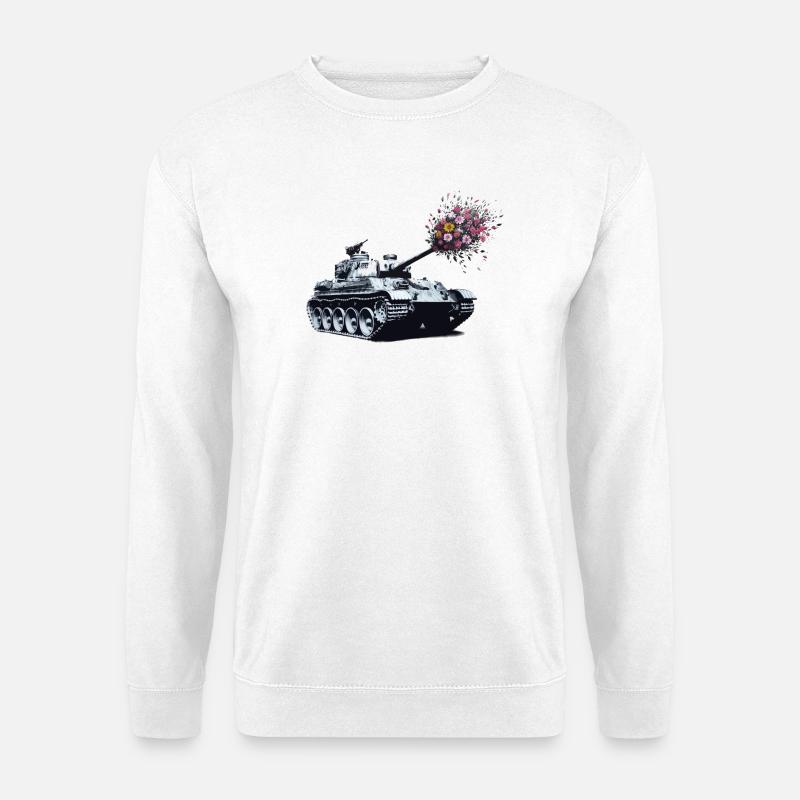 Panzer Blumenstrauss - Unisex Pullover - Weiß