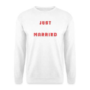 PAAR. ICH HABE GERADE GEHEIRATET. Junggesellinnenabschied. VALENTINSTAG. MARIES - Unisex Pullover - Weiß - Vorne