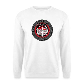 Das Kartendesign des Echsen-Cornwall-Kreises - Unisex Pullover - Weiß - Vorne - Alina (178cm) & Michal (187cm)