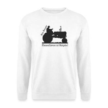 Biobauer Pflanzenflüsterer Mistgabel Geschenk - Unisex Pullover - Weiß - Vorne