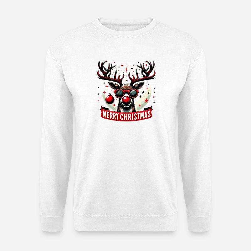 Renne Noël Fun - Pull Original - Sweat-shirt Unisexe - blanc