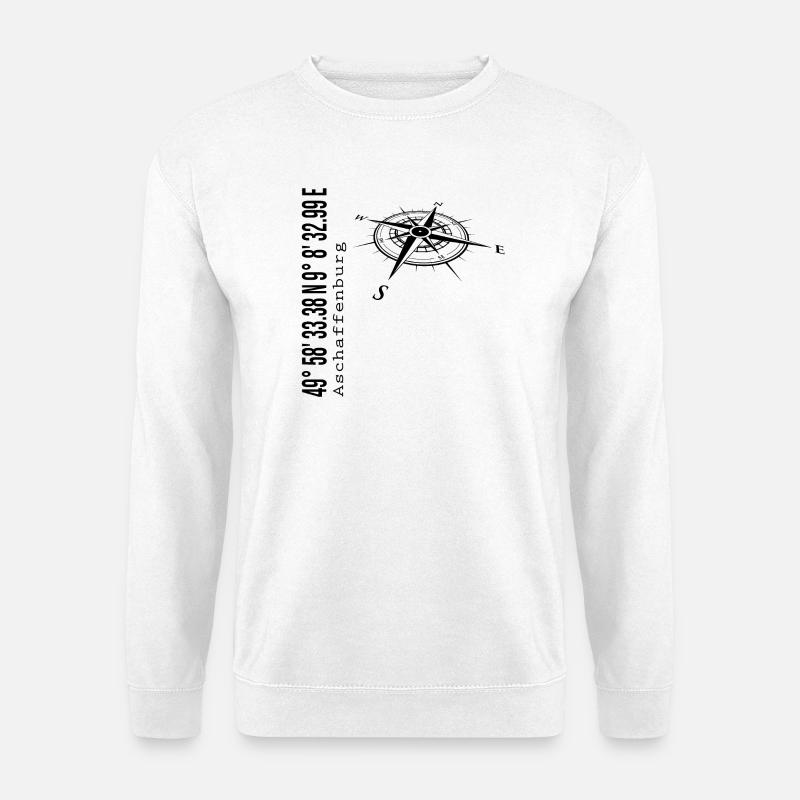 Koordinaten Aschaffenburg - Unisex Pullover - Weiß