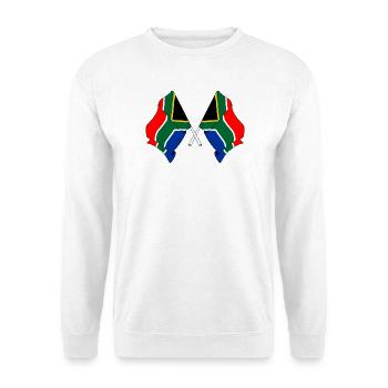 Deux drapeaux croisés par l’Afrique du Sud - Sweat-shirt Unisexe - blanc - Devant