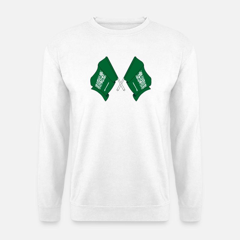 Two flags Saudi Arabia - Unisex Sweatshirt - white