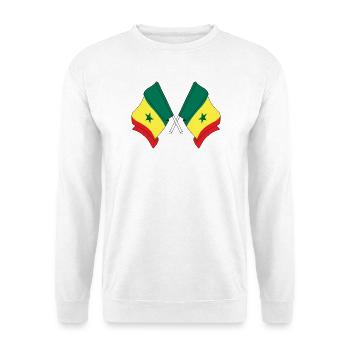 Deux drapeaux croisés par le Sénégal - Sweat-shirt Unisexe - blanc - Devant