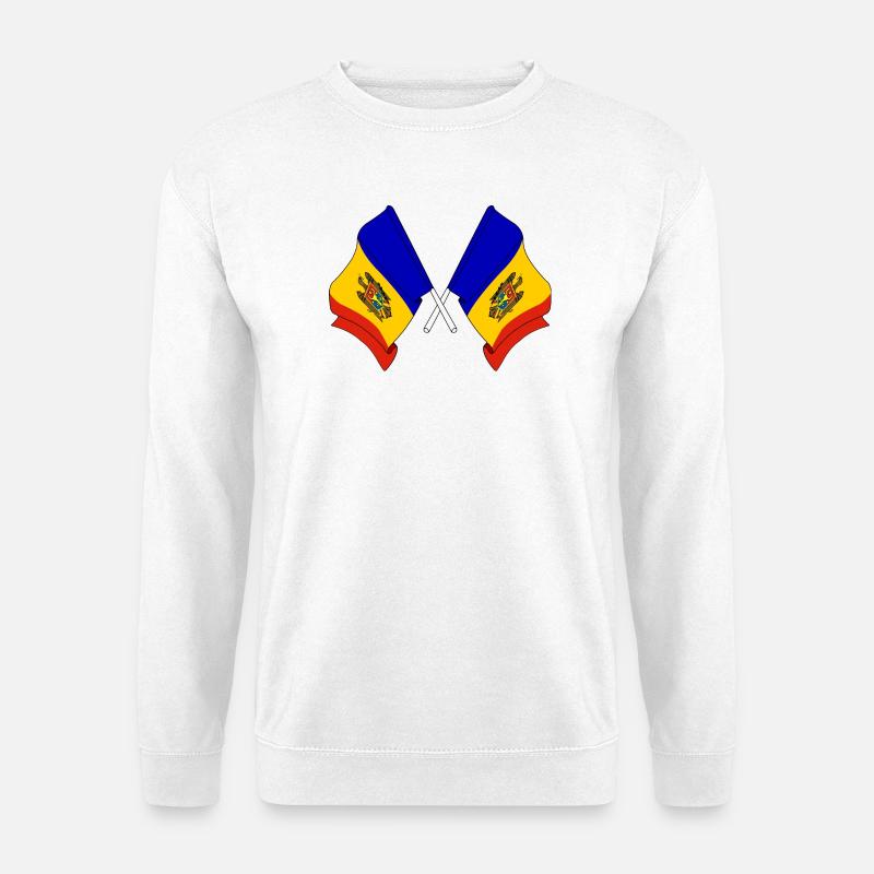 Deux drapeaux Moldavie - Sweat-shirt Unisexe - blanc