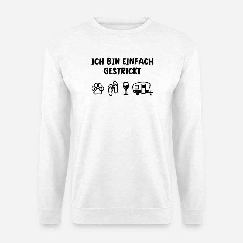 Relaxen Wanderer Camping Statement Wohnwagen - Unisex Pullover - Weiß
