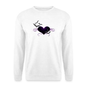 herzen, ranken, romantiker, gothic motiv - Unisex Pullover - Weiß - Vorne