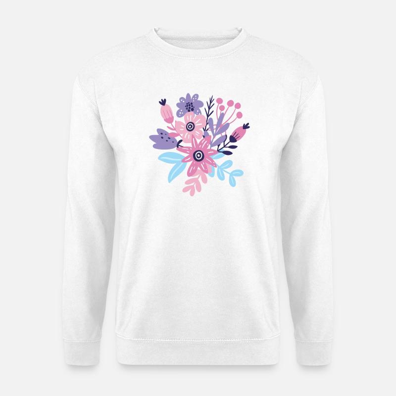 Pastellfarbene Blumenexplosion - Unisex Pullover - Weiß