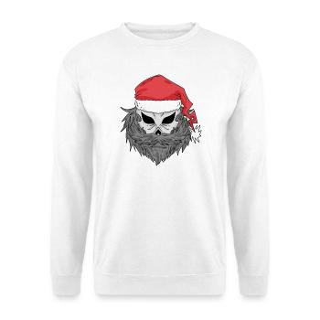 Weihnachtsmann Totenkopf - Unisex Pullover - Weiß - Vorne