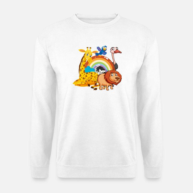 Regenbogen Dschungel Pals Illustration - Unisex Pullover - Weiß