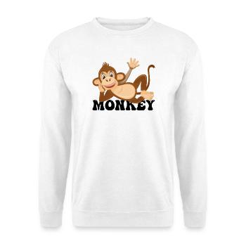 Cheerful Monkey Lounge Illustration - Unisex Sweatshirt - white - Front