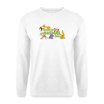 Journée mondiale des animaux Cartoon Tee - Sweat-shirt Unisexe - blanc - Devant