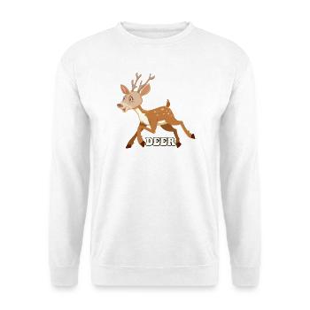 Skurriler Hirsch-Sprint - Unisex Pullover - Weiß - Vorne