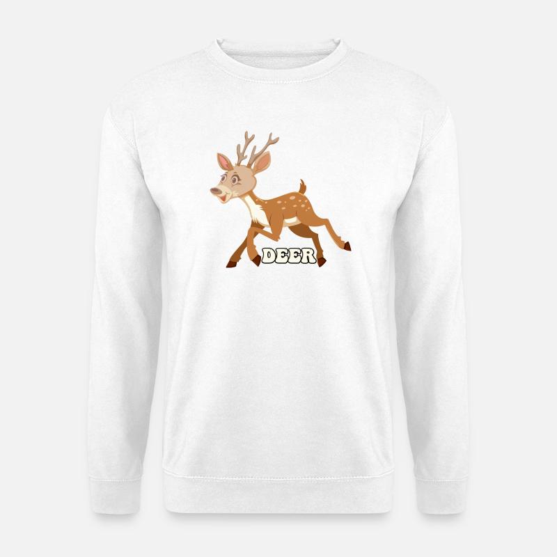 Skurriler Hirsch-Sprint - Unisex Pullover - Weiß