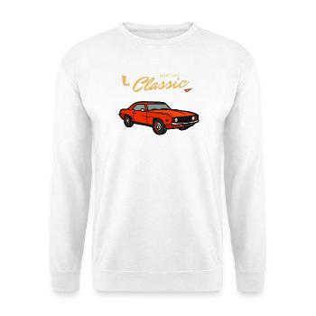 Klassische rote Muscle-Car-Illustration - Unisex Pullover - Weiß - Vorne