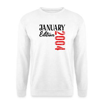 23 Jahre alt, 23. Geburtstag JANUAR 2014 - Unisex Pullover - Weiß - Vorne