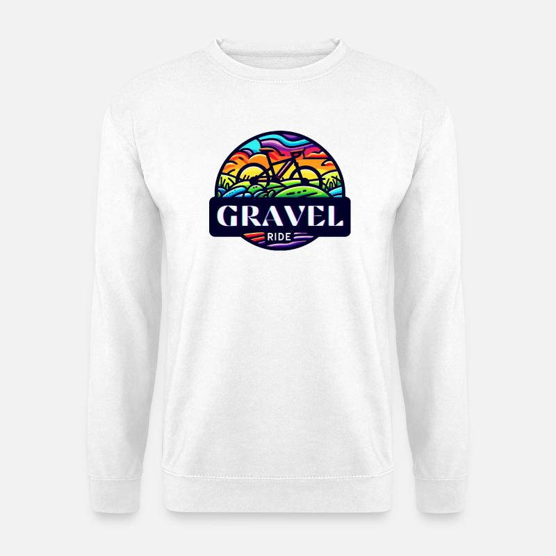 Gravel Ride Sunset Cyclist - Unisex Pullover - Weiß