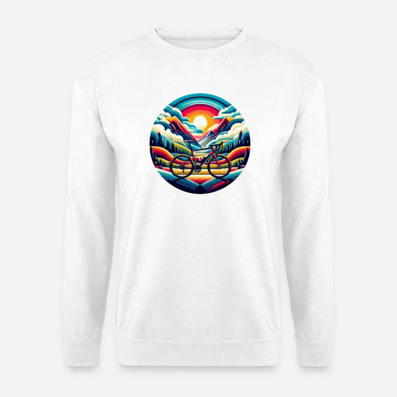 Rennrad, Schotterlandschaft - Unisex Pullover - Weiß