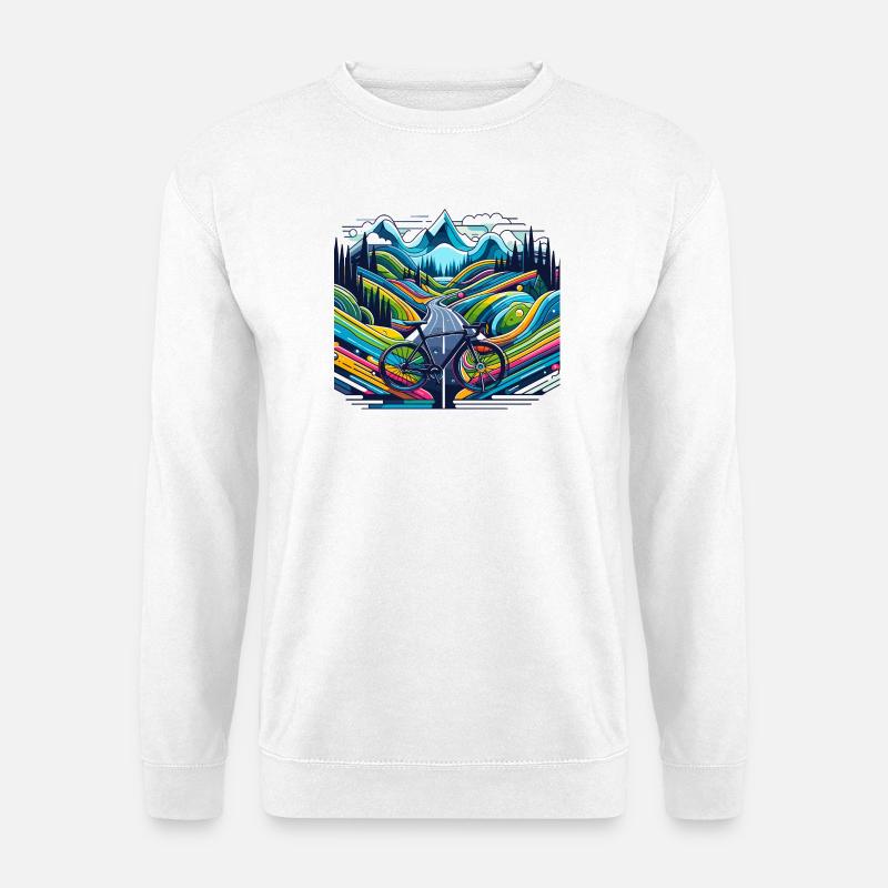 Rennrad, Straße, Berg - Unisex Pullover - Weiß