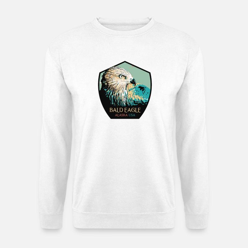 Alaska-Weißkopfseeadler-Porträt - Unisex Pullover - Weiß