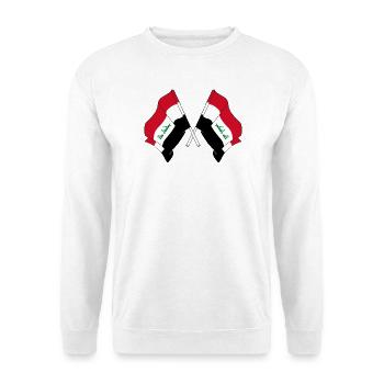 Deux drapeaux croisés de l’Irak - Sweat-shirt Unisexe - blanc - Devant