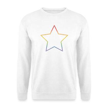 LGBTQI Regenbogen Stern Kontur lgbt csd tshirt - Unisex Pullover - Weiß - Vorne