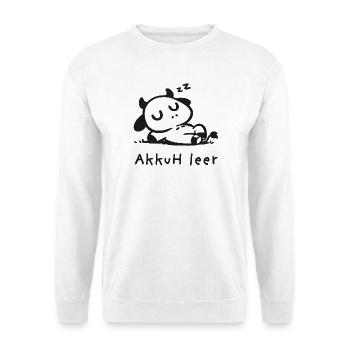 akkuh leer kuh akku lustige illustration tier - Unisex Pullover - Weiß - Vorne