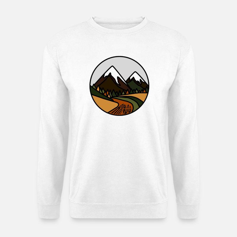 Schneebedeckte Berge und Alpentäler - Unisex Pullover - Weiß